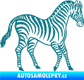 Samolepka Zebra 002 pravá Ultra Metalic tyrkysová