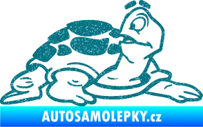 Samolepka Želva 003 pravá Ultra Metalic tyrkysová