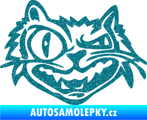 Samolepka Zlý kocour levá Ultra Metalic tyrkysová