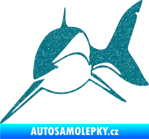Samolepka Žralok 004 levá Ultra Metalic tyrkysová