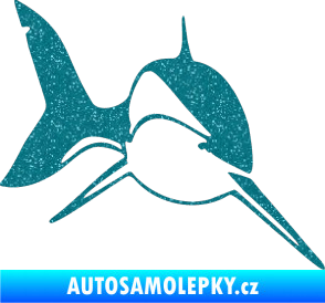 Samolepka Žralok 004 pravá Ultra Metalic tyrkysová