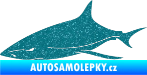Samolepka Žralok 008 levá Ultra Metalic tyrkysová