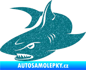 Samolepka Žralok 012 levá Ultra Metalic tyrkysová