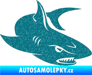 Samolepka Žralok 012 pravá Ultra Metalic tyrkysová