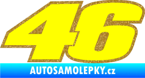 Samolepka 46 Valentino Rossi barevná Ultra Metalic zlatá