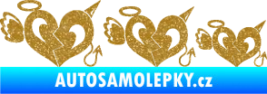 Samolepka Angel devil family 002 rodinka v autě Ultra Metalic zlatá