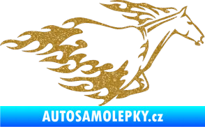 Samolepka Animal flames 003 pravá kůň Ultra Metalic zlatá