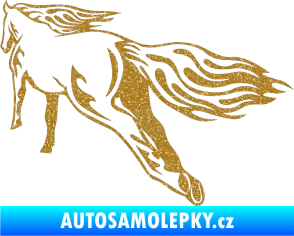 Samolepka Animal flames 009 levá kůň Ultra Metalic zlatá
