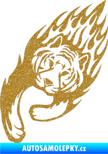 Samolepka Animal flames 015 levá tygr Ultra Metalic zlatá