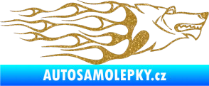 Samolepka Animal flames 017 pravá vlk Ultra Metalic zlatá