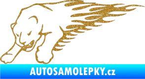 Samolepka Animal flames 020 levá puma Ultra Metalic zlatá