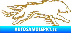 Samolepka Animal flames 032 pravá vlk Ultra Metalic zlatá