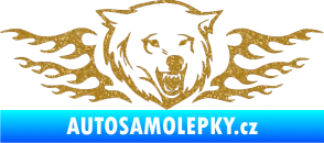 Samolepka Animal flames 034 pravá  vlk Ultra Metalic zlatá