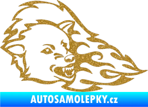 Samolepka Animal flames 036 pravá vlk Ultra Metalic zlatá