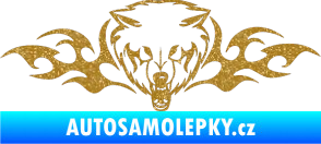 Samolepka Animal flames 038 pravá vlk Ultra Metalic zlatá