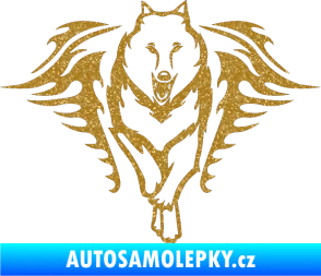 Samolepka Animal flames 039 pravá  vlk Ultra Metalic zlatá