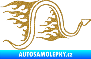 Samolepka Animal flames 040 pravá had Ultra Metalic zlatá