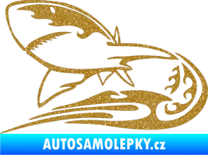 Samolepka Animal flames 041 levá žralok Ultra Metalic zlatá