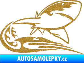 Samolepka Animal flames 041 pravá žralok Ultra Metalic zlatá