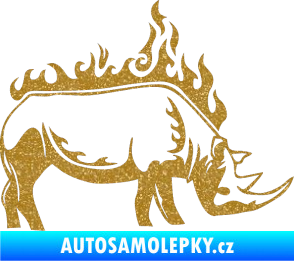 Samolepka Animal flames 049 pravá nosorožec Ultra Metalic zlatá