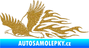 Samolepka Animal flames 053 levá orel Ultra Metalic zlatá
