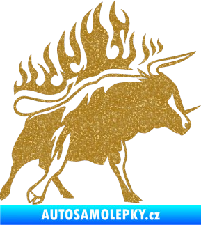 Samolepka Animal flames 055 pravá býk Ultra Metalic zlatá