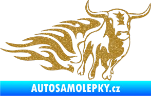 Samolepka Animal flames 057 pravá býk Ultra Metalic zlatá