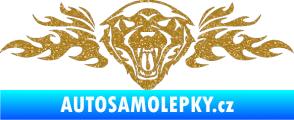 Samolepka Animal flames 058 pravá vlk Ultra Metalic zlatá