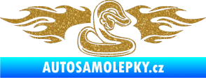 Samolepka Animal flames 072 pravá had Ultra Metalic zlatá