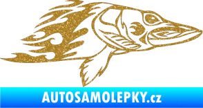 Samolepka Animal flames 074 pravá ryba Ultra Metalic zlatá
