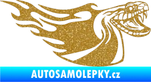 Samolepka Animal flames 082 pravá kobra Ultra Metalic zlatá