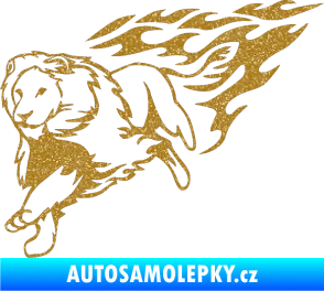 Samolepka Animal flames 087 levá lev Ultra Metalic zlatá