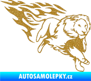 Samolepka Animal flames 087 pravá lev Ultra Metalic zlatá