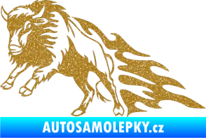 Samolepka Animal flames 089 levá býk Ultra Metalic zlatá
