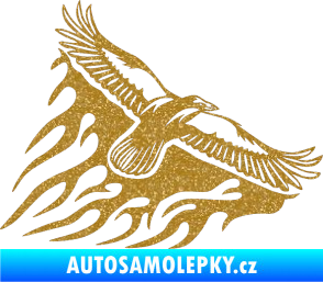 Samolepka Animal flames 091 pravá letící orel Ultra Metalic zlatá