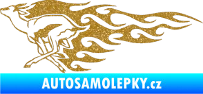 Samolepka Animal flames 092 levá antilopa Ultra Metalic zlatá