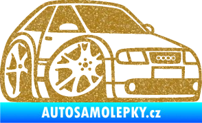 Samolepka Audi A3 karikatura pravá Ultra Metalic zlatá