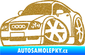 Samolepka Audi TT karikatura levá Ultra Metalic zlatá