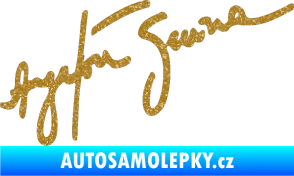 Samolepka Podpis Ayrton Senna Ultra Metalic zlatá