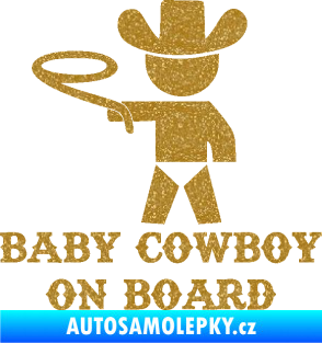 Samolepka Baby cowboy on board levá Ultra Metalic zlatá