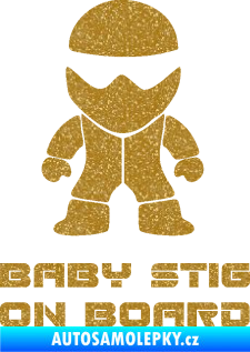 Samolepka Baby stig on board Ultra Metalic zlatá