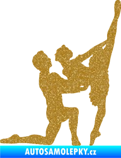 Samolepka Balet 002 pravá taneční pár Ultra Metalic zlatá