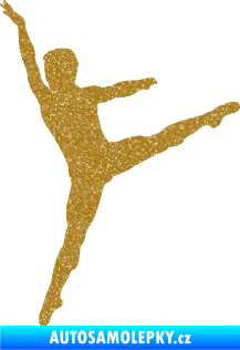 Samolepka Balet tanečník 001 levá Ultra Metalic zlatá