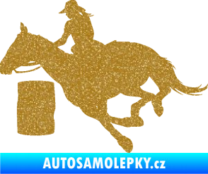 Samolepka Barrel racing 001 levá cowgirl rodeo Ultra Metalic zlatá