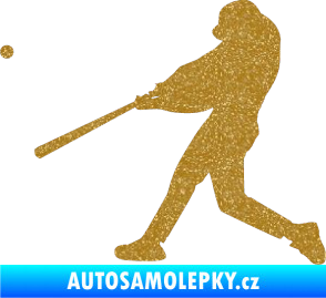 Samolepka Baseball 001 levá Ultra Metalic zlatá