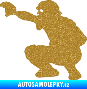 Samolepka Baseball 005 levá Ultra Metalic zlatá
