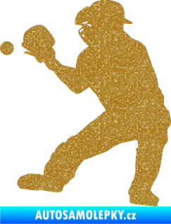 Samolepka Baseball 007 levá Ultra Metalic zlatá