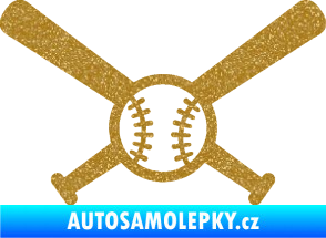 Samolepka Baseball míček a pálky Ultra Metalic zlatá