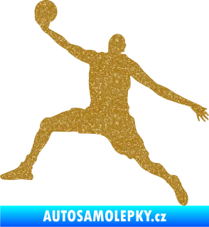 Samolepka Basketbal 002 levá Ultra Metalic zlatá
