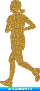 Samolepka Běžkyně 001 levá jogging Ultra Metalic zlatá
